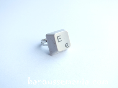 Bague touche clavier lettre E euros BAG77