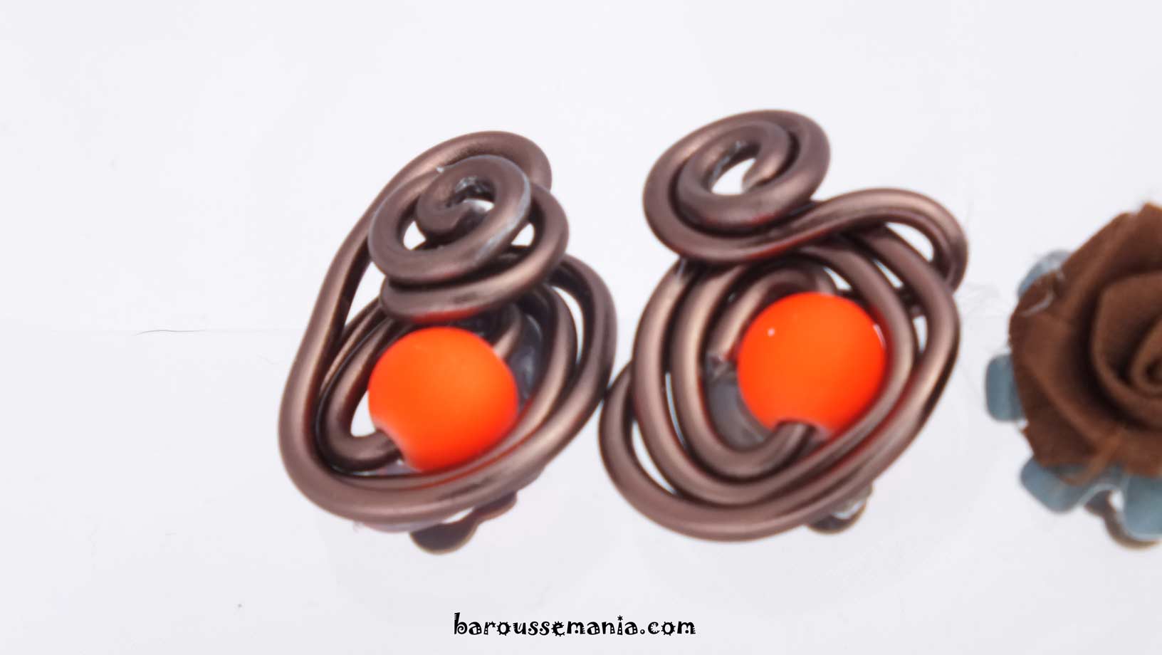 Boucles d'oreille Ã  clip chocolat BOC12