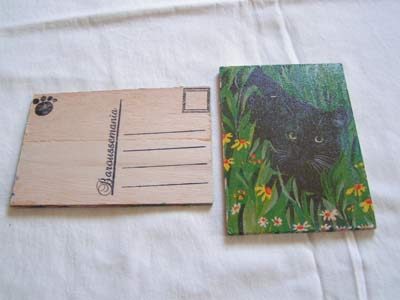 Carte postale chat noir CP02