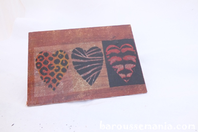 Carte postale en bois coeur savane CP13