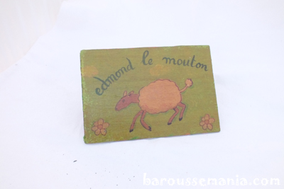 Carte postale en bois edmond le mouton CP37
