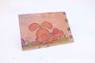Carte postale en bois enfant petit lapin CP09