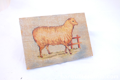 Carte postale en bois mouton CP24