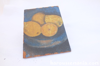 Carte postale en bois citron bleu CP14