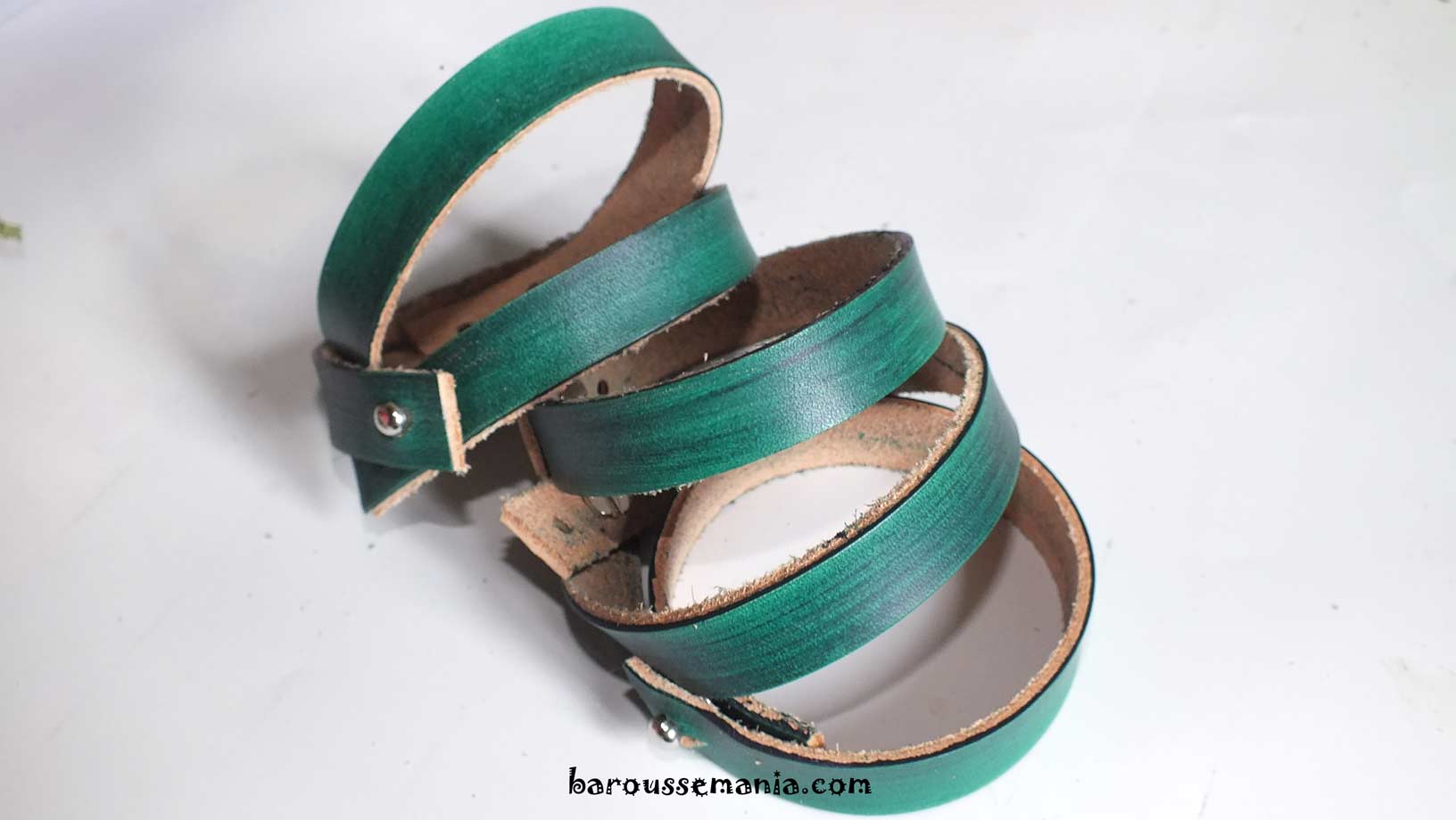 Lot de 5 bracelets en cuir Vert sans inscription