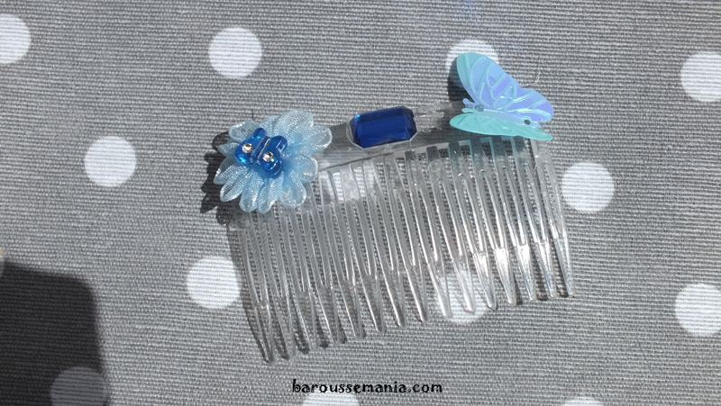 Blue butterfly hair comb