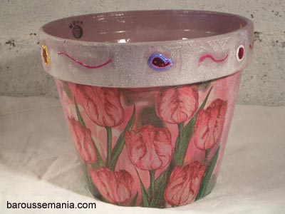 Pot de fleurs tulipe rose POT2003