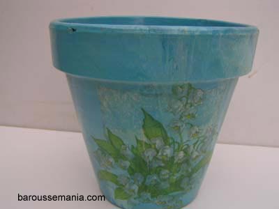 Pot de fleurs bleu muguet POT1803